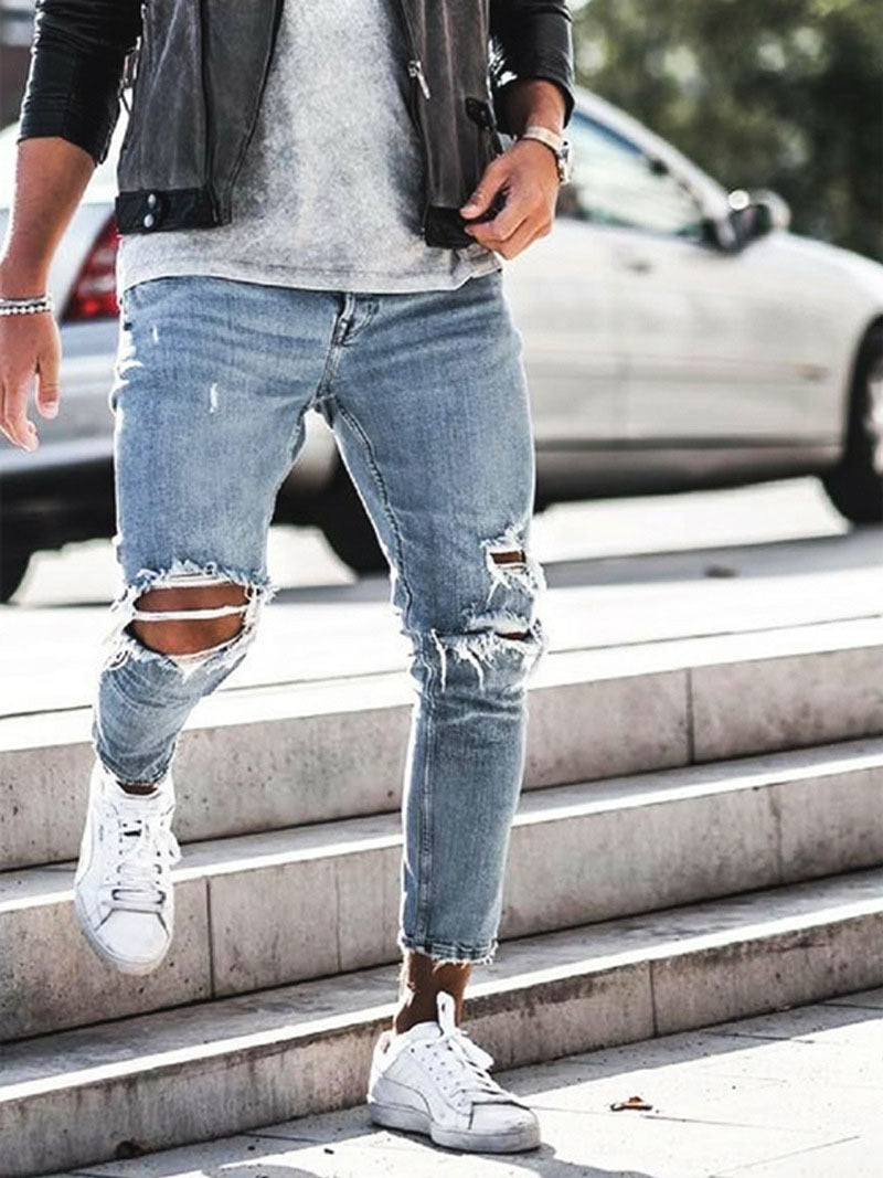 Streetwear Knee Ripped Jeans