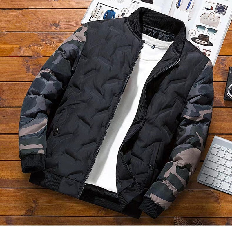 Camouflage Patchwork Slim Fit  Jackets