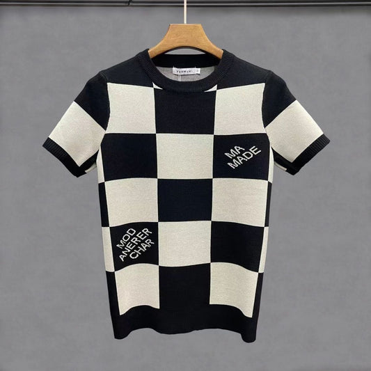 Plaid Printed Graphic T Shirts