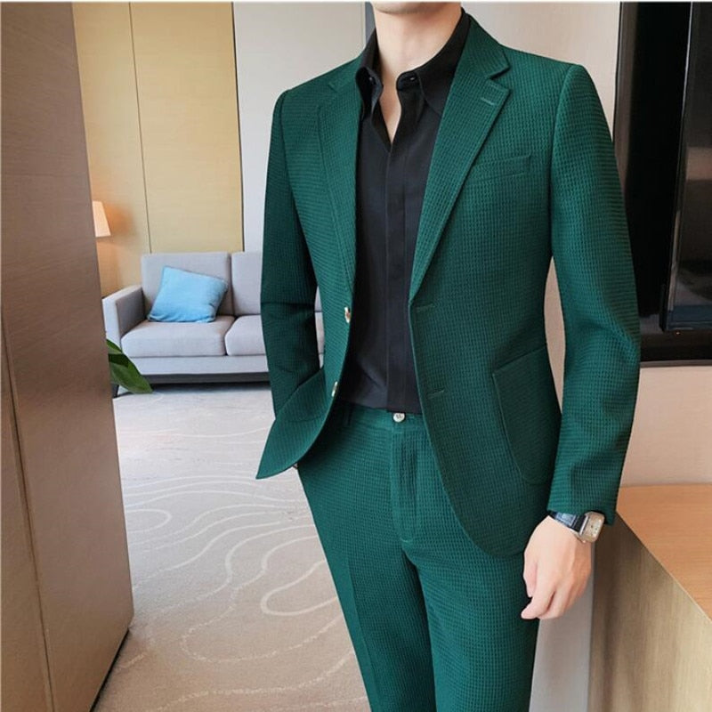 British Style Slim Fit Groom Two Piece Suit