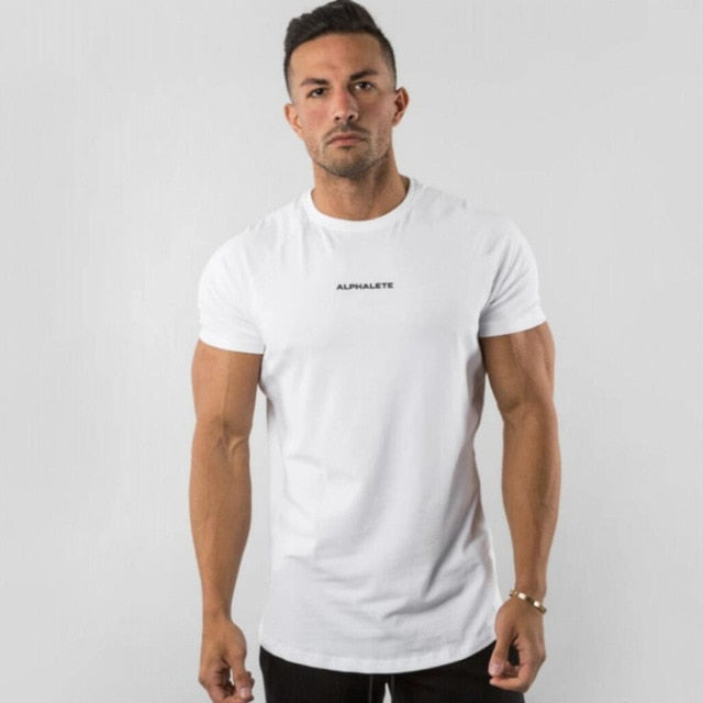 Men Fitness Workout Skinny Short Sleeve T-shirt