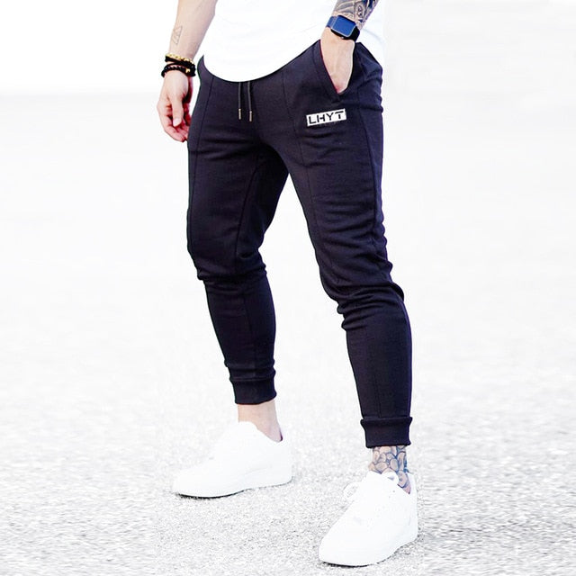 Men Fashion Printed Muscle Sports Sweatshirt & Joggers Pants